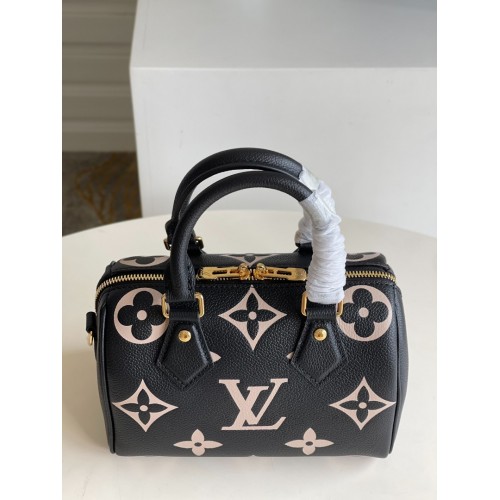 Louis Vuitton Monogram Empreinte Speedy Bandouliere 20 M58953-black-beige