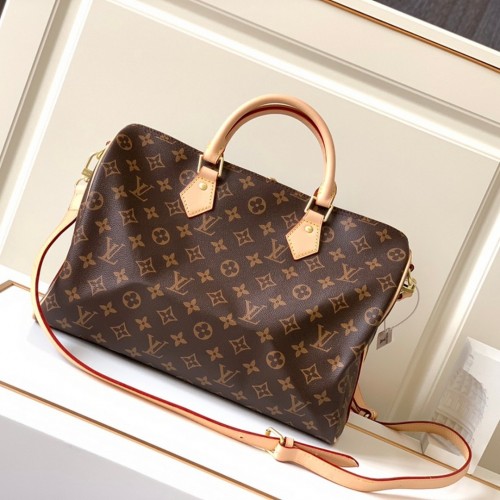 Louis Vuitton Monogram Canvas Speedy 35 with Shoulder Strap M40392