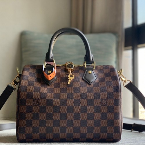 Louis Vuitton Damier Ebene Speedy 25cm with shoulder strap bandouliere N41368