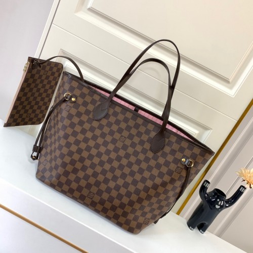 Louis Vuitton Damier Ebene Canvas Rose Ballerine Neverfull MM N41603