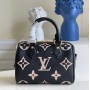 Louis Vuitton Monogram Empreinte Speedy Bandouliere 20 M58953-black-beige