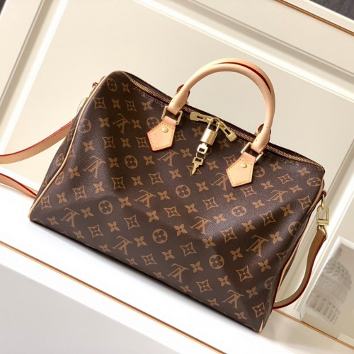 Louis Vuitton Monogram Canvas Speedy 35 with Shoulder Strap M40392