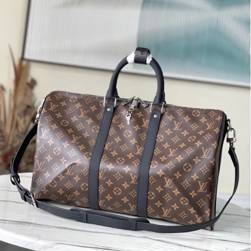 Louis Vuitton Monogram Macassar Keepall Bandouliere 45 M56711