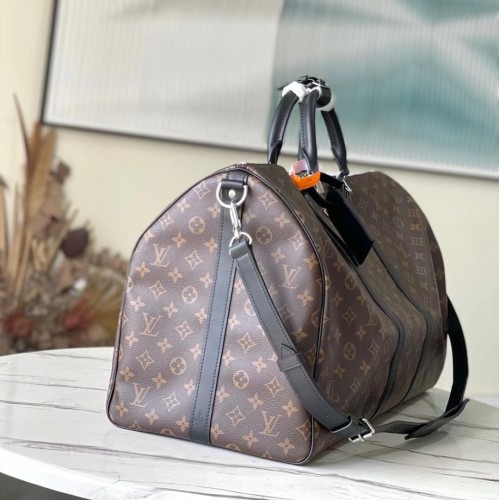 Louis Vuitton Monogram Macassar Keepall Bandouliere 55 M56714