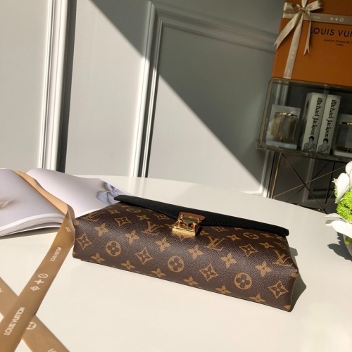 Louis Vuitton Monogram Canvas Pallas Chain with black leather