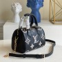 Louis Vuitton Monogram Empreinte Speedy Bandouliere 20 M58953-black-beige