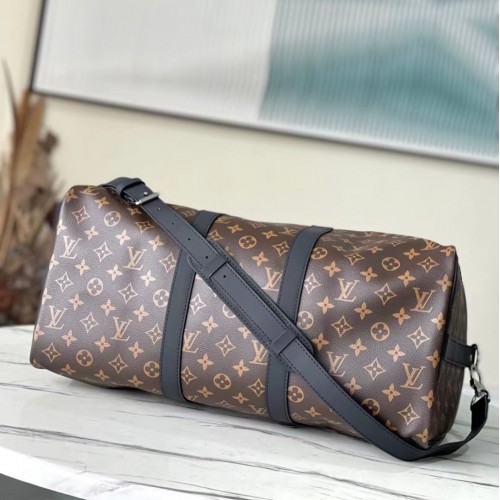 Louis Vuitton Monogram Macassar Keepall Bandouliere 45 M56711