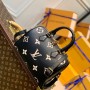 Louis Vuitton Monogram Empreinte Speedy Bandouliere 25 M58947-black-beige