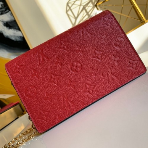 Louis Vuitton Monogram Empreinte Leather Vavin Chain Wallet M67839-red