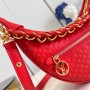 M22594 LoopPea Bag Tote Messenger Bag in Red Calfskin