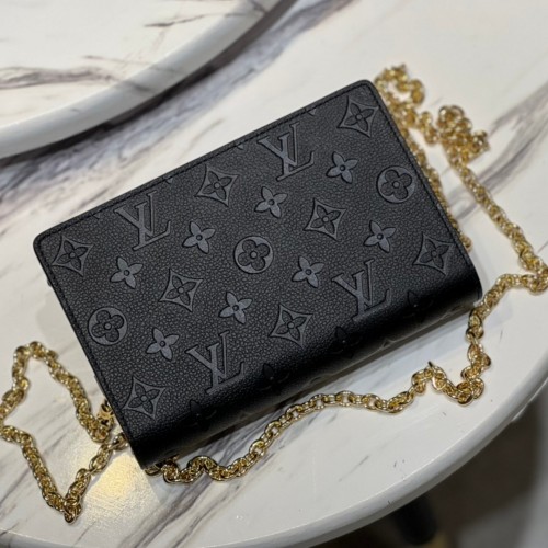 Louis Vuitton Monogram Empreinte Leather Vavin Chain Wallet M67839-black