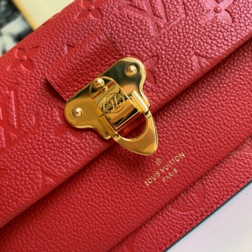 Louis Vuitton Monogram Empreinte Leather Vavin Chain Wallet M67839-red