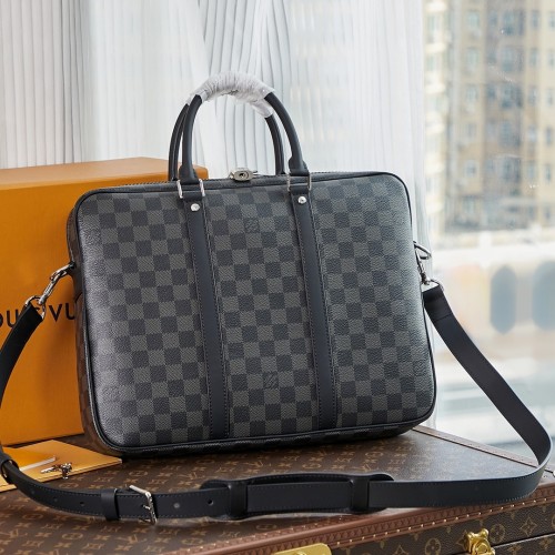 Louis Vuitton Damier Graphite Porte-Documents Voyage PM N41478-black