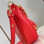 M22594 LoopPea Bag Tote Messenger Bag in Red Calfskin