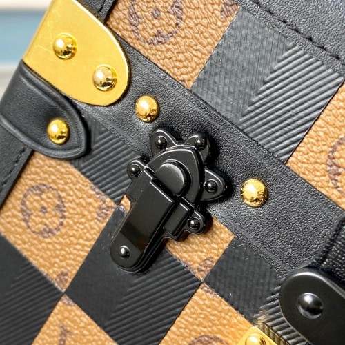 Louis Vuitton Damier Tressage Petite Malle Black M53253