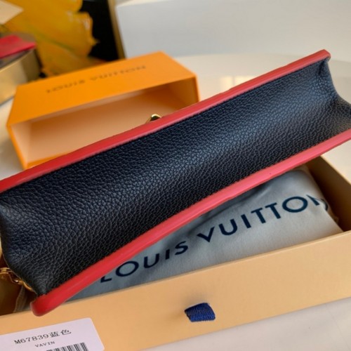 Louis Vuitton Monogram Empreinte Leather Vavin Chain Wallet M67839-navy-blue