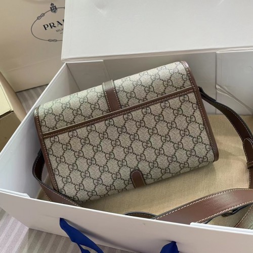 Gucci Messenger Bag With Interlocking G Gg Canvas - beige