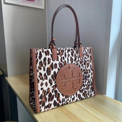 Tory Burch ELLA Leopard Canvas Small Tote