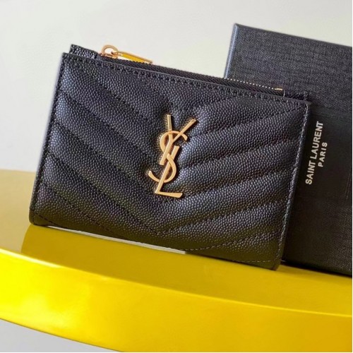 Saint Laurent YSL Monogram Zippered Two Part Wallet