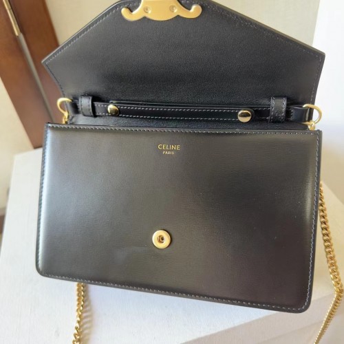 Celine Shoulder Bag Claude in Shiny Calfskin Black