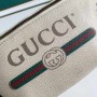 Gucci Grained Calfskin Logo Belt Bag White - Small