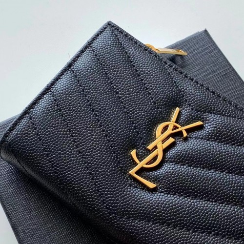 Saint Laurent YSL Monogram Zippered Two Part Wallet