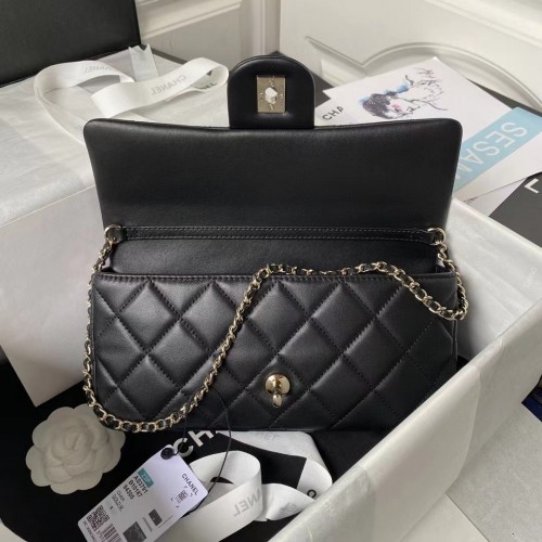 Chanel AS3791 Flap Bag Lambskin Black