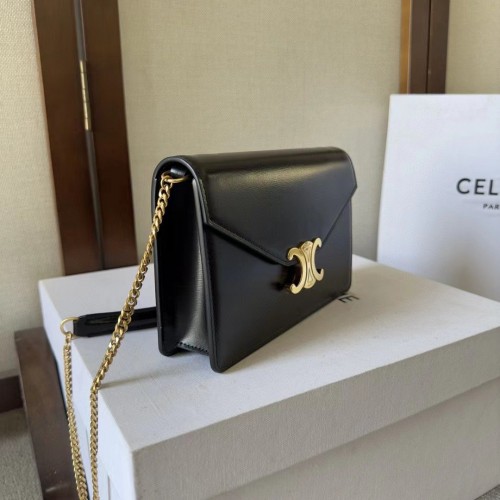 Celine Shoulder Bag Claude in Shiny Calfskin Black