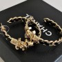 Chanel Lambskin CC Turnlock Chain Hoop Earrings