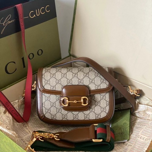 Gucci GG Supreme Mini 1955 Horsebit Shoulder Bag