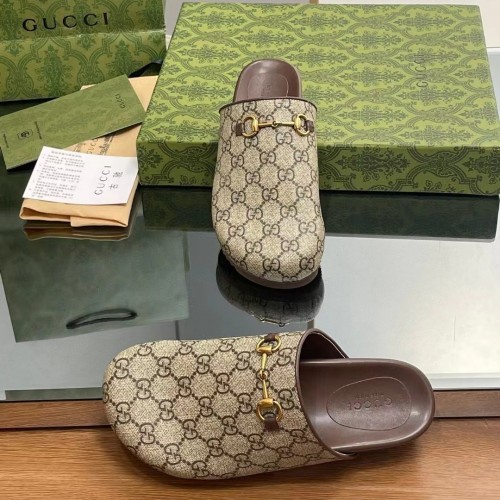 Gucci Women's GG Supreme Horsebit slipper