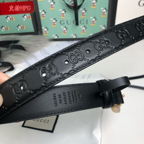 Gucci GG Marmont Stamped Leather Belt