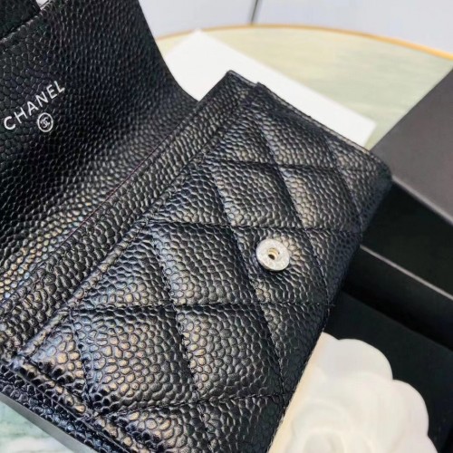 *Superior* Chanel Caviar Quilted Flap Card Holder Wallet