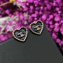 Chanel CC 24P Heart Stud Earrings