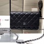 *Superior* Chanel Black Lambskin Wallet On Chain