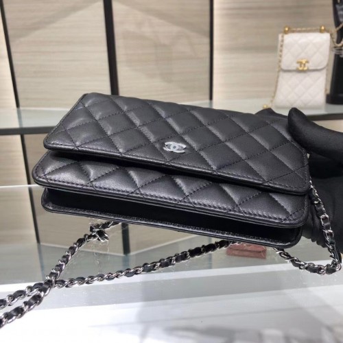 *Superior* Chanel Black Lambskin Wallet On Chain