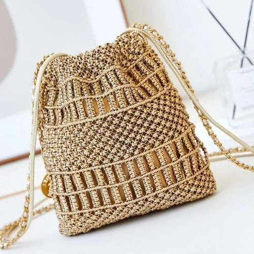 *Superior* Chanel 22 Mini Golden Metallic Calfskin Macrame