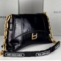 Balenciaga Downtown Small Shoulder Bag With Chain in Black