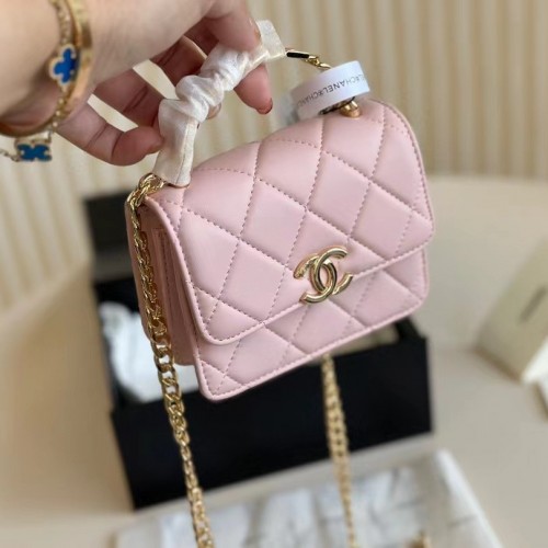 *Sale* Chanel Mini Flap Bag with Top Handle - Pink