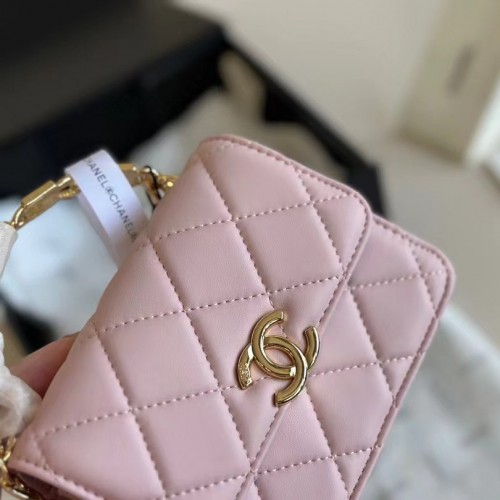 *Sale* Chanel Mini Flap Bag with Top Handle - Pink