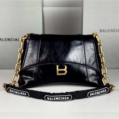 Balenciaga Downtown Small Shoulder Bag With Chain in Black