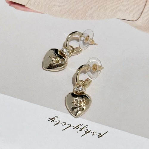 Chanel Heart Shape Pendant Earrings