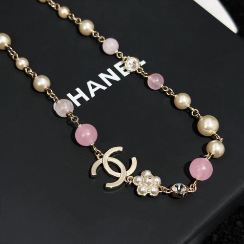 Chanel Pink Pearl CC Necklace