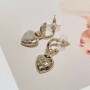 Chanel Heart Shape Pendant Earrings