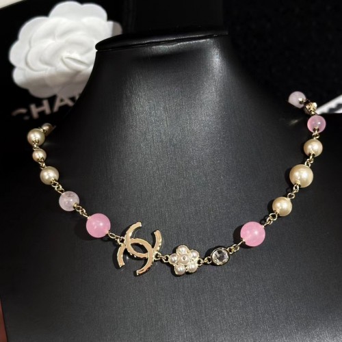 Chanel Pink Pearl CC Necklace