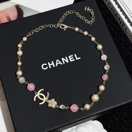 Chanel Pink Pearl CC Necklace