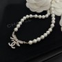 Chanel Crystal Bow Pearl Necklace