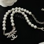 Chanel Crystal Bow Pearl Necklace